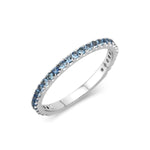 Load image into Gallery viewer, 14K White Gold Aquamarine Stackable Ring