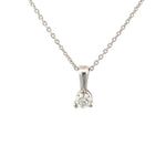 Load image into Gallery viewer, 18k White Gold Diamond Solitaire Pendant Necklace 0.20ct