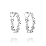 Load image into Gallery viewer, 18K White Gold Multi-Shaped Diamond Hoop Earrings