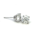 Load image into Gallery viewer, 14K White Gold Natural Diamond Stud Earrings 1.86cttw