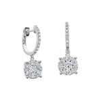 Load image into Gallery viewer, A.LINK 18K White Gold Diamond Cluster Earrings 1.00cttw