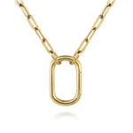 Load image into Gallery viewer, 14K Yellow Gold Chain Necklace with Rectangle Carabiner