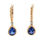 Load image into Gallery viewer, CASATO 18K Rose Gold Bou Drop Tanzanite Earrings