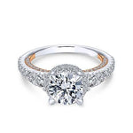 Load image into Gallery viewer, Two-Tone Hidden Halo Diamond Engagement Ring
