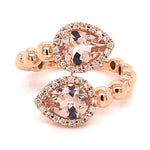 Load image into Gallery viewer, CASATO Contrarié Twist Morganite Diamond Ring
