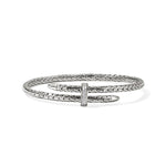 Load image into Gallery viewer, JOHN HARDY Silver Diamond Slim Spear Bypass Flex Cuff