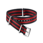 Load image into Gallery viewer, OMEGA NATO 5-Stripe Black and Red Strap 19-20mm