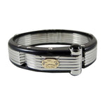 Load image into Gallery viewer, Men's Stainless Steel, Gold, Diamond Bangle