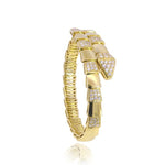 Load image into Gallery viewer, 14K Yellow Gold Diamond Wrap Serpentine Bracelet