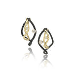 Load image into Gallery viewer, Clover Small Double Wire Diamond Hoop Earrings
