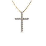 Load image into Gallery viewer, 14K Yellow Gold Diamond Cross Necklace