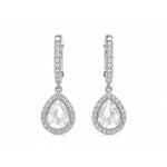 Load image into Gallery viewer, 18K White Gold Rose Cut Pear Drop Earrings