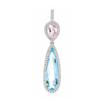 Load image into Gallery viewer, 14K White Gold Aquamarine, Morganite, and Diamond Pendant