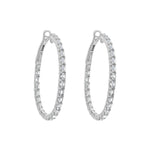 Load image into Gallery viewer, 18K White Gold Emerald Cut Diamond Inside/Outside Hoop Earrings 4.60cttw