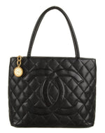 Load image into Gallery viewer, Pre-Owned CHANEL Caviar Quilted Medallion Tote Black
