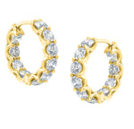 Load image into Gallery viewer, A.LINK 18K Yellow Gold Small Hoop Diamond Earrings 3.02cttw