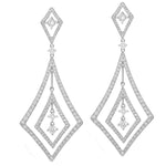 Load image into Gallery viewer, 18K White Gold Diamond Kite Chandelier Earrings