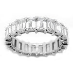 Load image into Gallery viewer, 18K White Gold Emerald Diamond Eternity Wedding or Anniversary Band