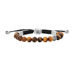 Load image into Gallery viewer, JOHN VARVATOS Wrap Sterling Silver Tigers Eye Adjustable Single-Strand Bracelet
