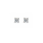 Load image into Gallery viewer, 14K White Gold Lab-Grown Diamond 4-Prong Stud Earrings 0.50cttw