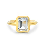 Load image into Gallery viewer, 14K White Gold White Topaz Ring
