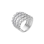 Load image into Gallery viewer, CASATO 18K White Gold 4-Waves Boule Diamond Ring
