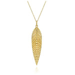 Load image into Gallery viewer, 14K Yellow Gold Leaf Pendant Necklace