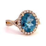 Load image into Gallery viewer, Blue Topaz and Diamond Ring