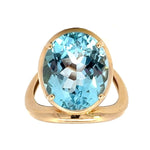 Load image into Gallery viewer, 14K Yellow Gold Blue Topaz Fashion Ring