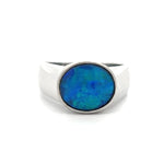 Load image into Gallery viewer, 18K White Gold Australian Opal Doublet Ring