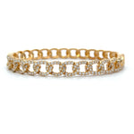 Load image into Gallery viewer, 18K Yellow Gold Chain Link Diamond Oval Bangle Bracelet