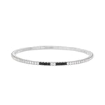Load image into Gallery viewer, DEMEGLIO 18K White Gold White & Black Diamond Stretch Tennis Bracelet