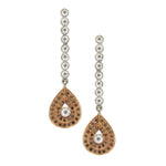 Load image into Gallery viewer, SETHI COUTURE 18K White & Rose Gold Champagne Diamond Teardrop Earrings