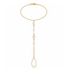 Load image into Gallery viewer, 18K YELLOW GOLD ROSE CUT DIAMOND HAND CHAIN BRACELET