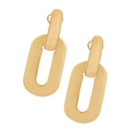 Load image into Gallery viewer, 18K Yellow Gold Flat Oval Link Drop Earrings