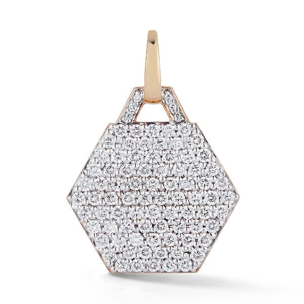Dora Diamond Small Hexagon Charm Pendant