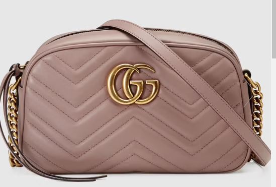 Pre-Owned GUCCI Crossbody From The Marmont Collection Dusty Rose