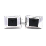 Load image into Gallery viewer, White Gold Onyx Cuff Links