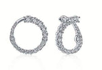 Load image into Gallery viewer, 14K White Gold Open Circle Diamond Bypass Hoop Earrings