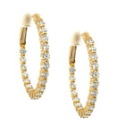 Load image into Gallery viewer, Diamond Inside/Outside Oval Hoop Earrings