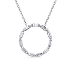 Load image into Gallery viewer, 14K White Gold Open Circle Diamond Necklace