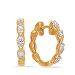 Load image into Gallery viewer, Small Diamond Hoop Earrings