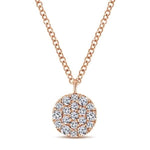 Load image into Gallery viewer, 14K Rose Gold Round Diamond Disc Necklace