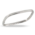 Load image into Gallery viewer, 18K White Gold Modern Rounded Square Diamond Bangle