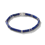 Load image into Gallery viewer, John Hardy Lapis Heishi Bracelet, Sterling Silver
