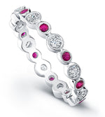 Load image into Gallery viewer, BEVERLY K 18K White Gold Ruby and Diamond Eternity Band