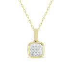 Load image into Gallery viewer, 14K Yellow Gold Cushion Framed Diamond Necklace