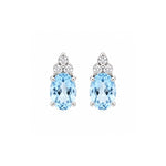 Load image into Gallery viewer, 14K White Gold Blue Topaz and Diamond Earrings