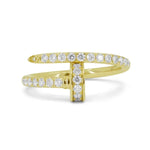 Load image into Gallery viewer, 14K Yellow Gold Bypass Nail-Inspired Diamond Ring