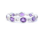 Load image into Gallery viewer, BEVERLY K 18K White Gold Amethyst and White Sapphire Eternity Band